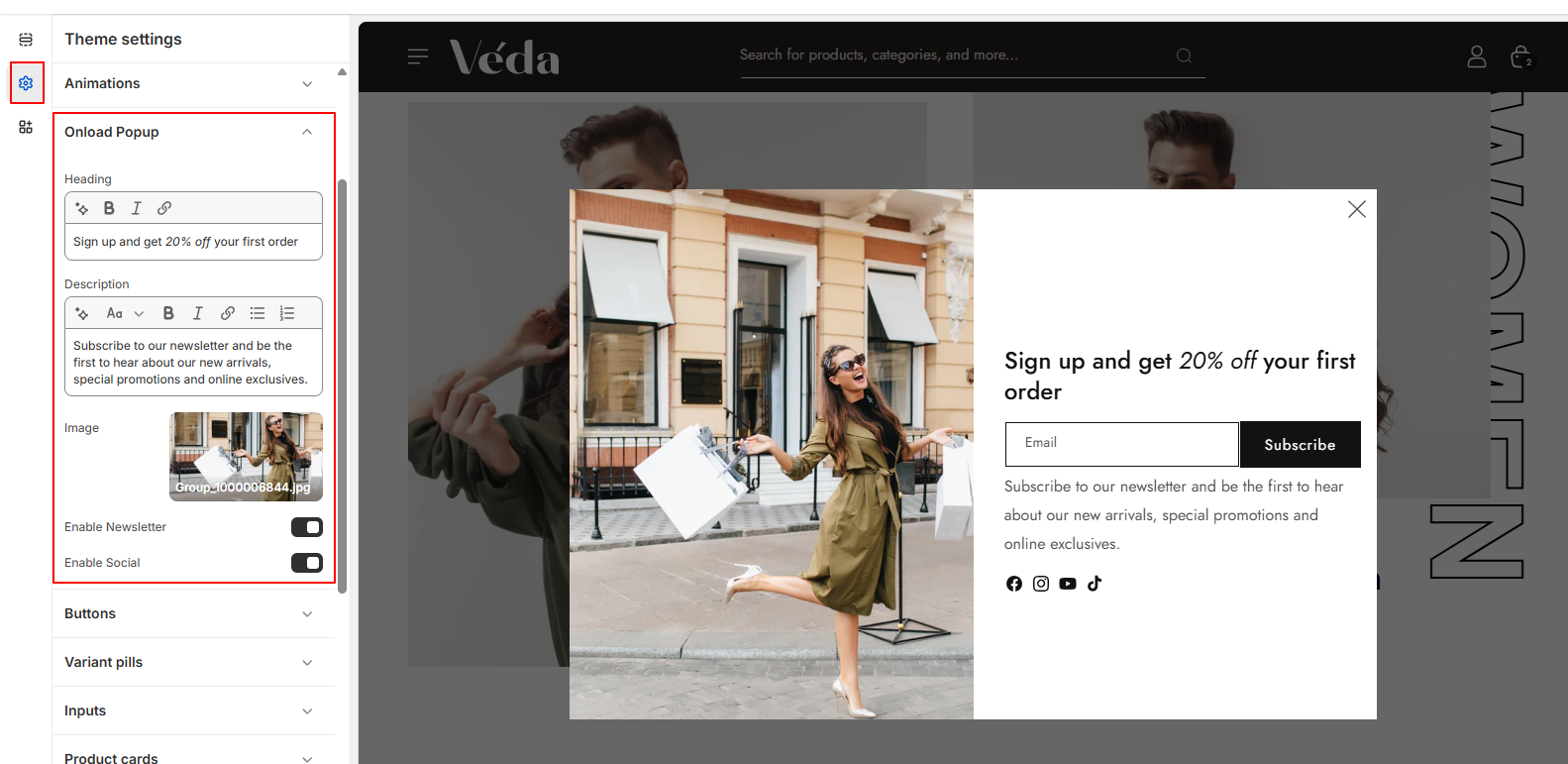 Shopify Theme Installation Screenshot