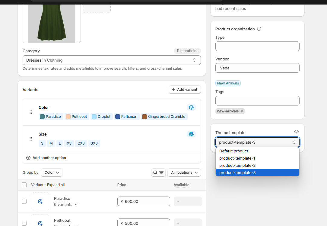 Shopify Theme Installation Screenshot